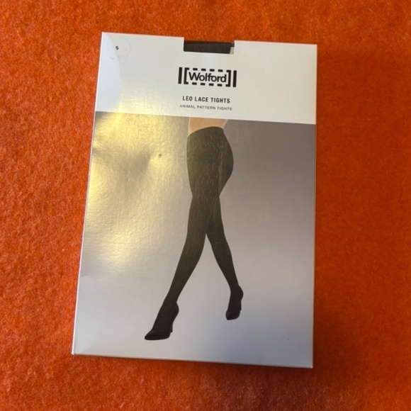 Wolford brown animal pattern lace tights made in Italy NWT - Picture 3 of 14